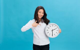 woman with clock